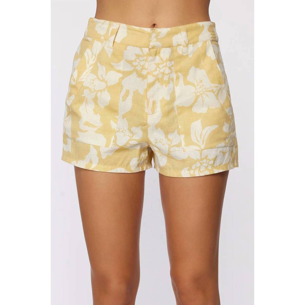NEW O'NEILL garcia floral shorts in light yellow